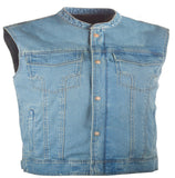 Iron Sights Denim Vest W/Club Collar Blue S