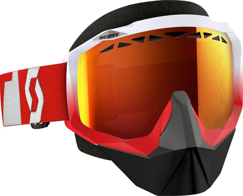 Hustle Snocross Goggle Oxide Red-white W-red Chrome Lens