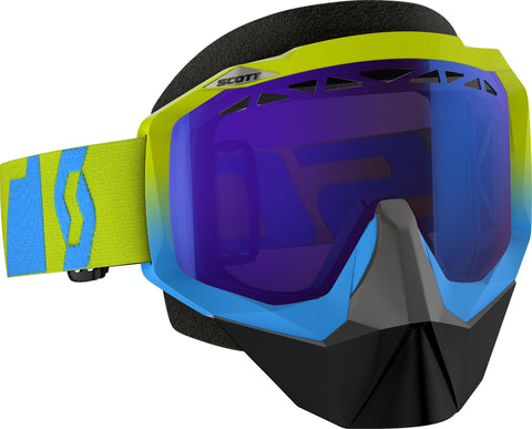 Hustle Snocross Goggle Oxide Blue-green W-blue Chrome Lens