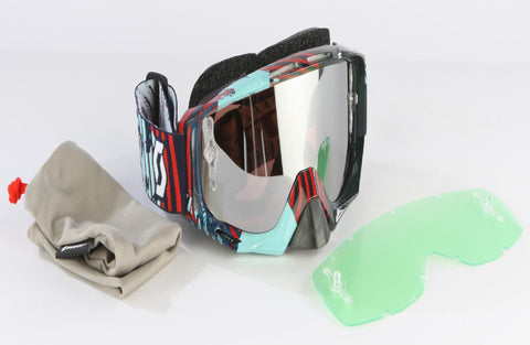 Tyrant Goggle Vinyl Blue-red W-chrome Lens