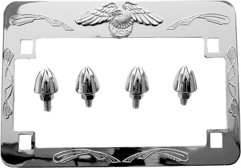Chrome Eagle License Frame W-chrome Bullet Bolts