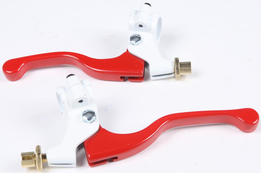Alloy Levers- Yamaha Mx Red-wh Ite Levers