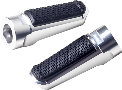 Footpegs Racing Rubber Silver