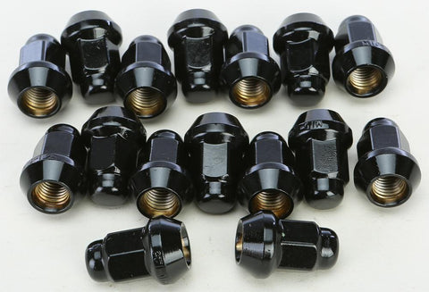 16pk Black 10mmx1.25 Tapered L Ug Nuts 60' 14mm Head