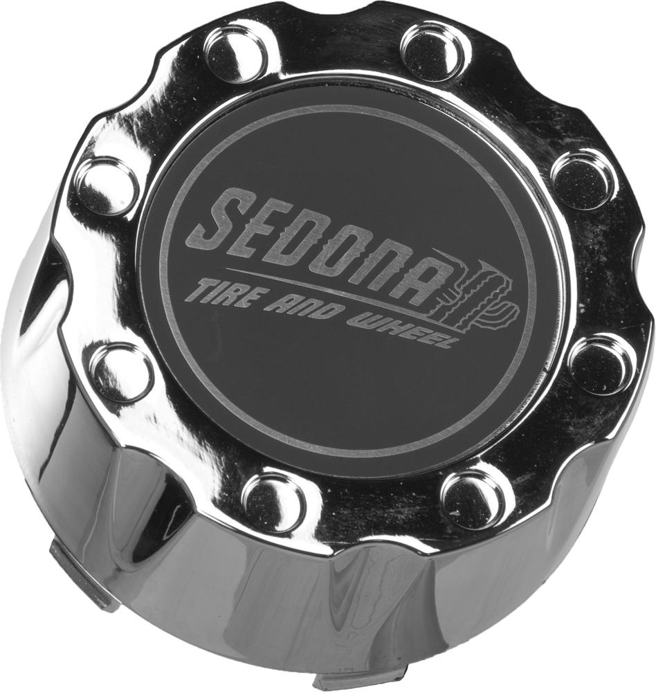 Wheel Cap 4-137 & 4-156 Short Chrome Cap - Black Decal