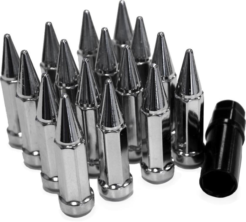 Spike Lug Nut Replacement Part 3-8"-24 Chrome Tapered W-key