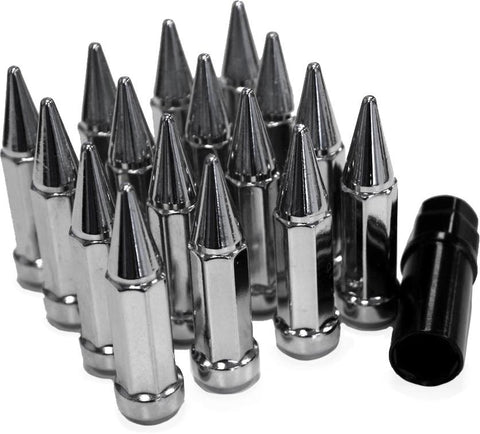 Spike Lug Nut Replacement Part 3-8"-24 Chrome Tapered W-key