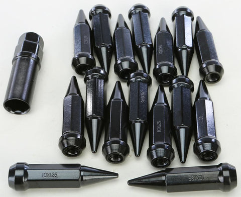 Spike Lug Nut Replacement Part 10mmx1.25 Black Taper W-key