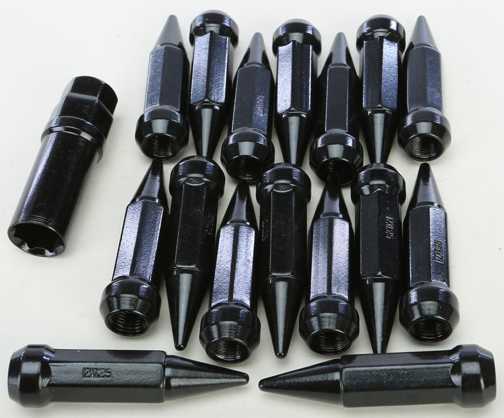 Spike Lug Nut Replacement Part 12mmx1.25 Black Taper W-key