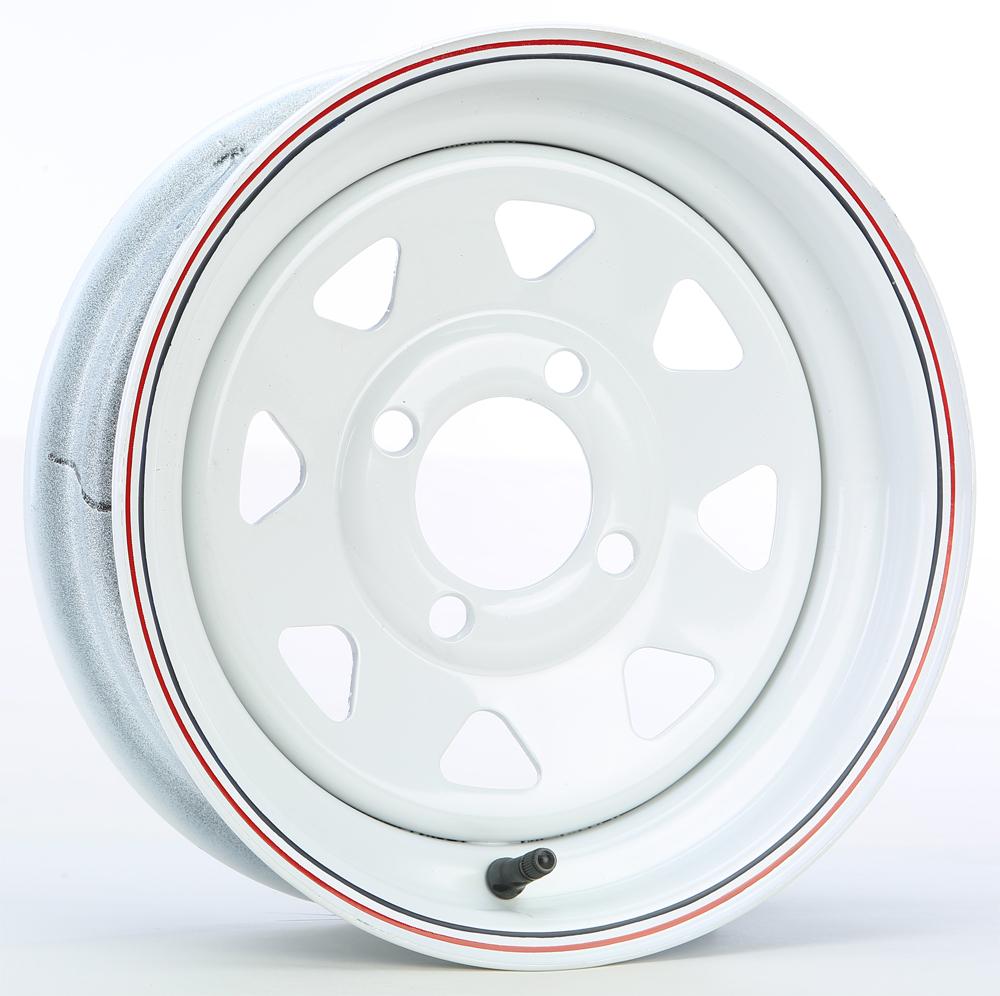 8 Spoke Wheel Wht 12"x4" 4 On 4