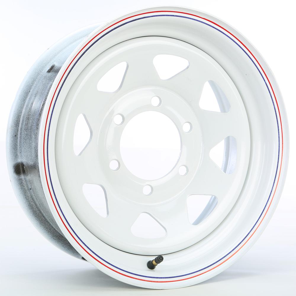 8 Spoke Wheel Wht 15"x6" 6 On 5.5