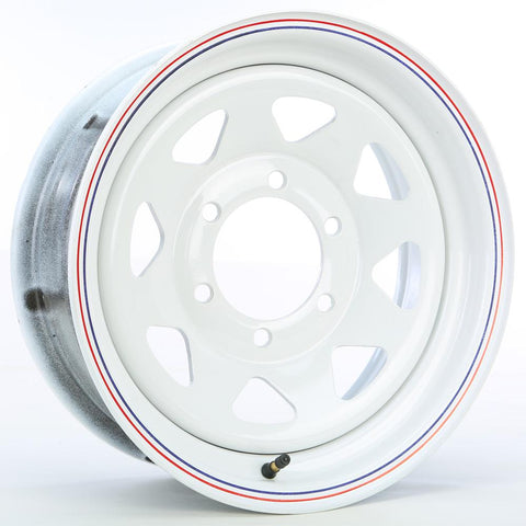 8 Spoke Wheel Wht 15"x6" 6 On 5.5