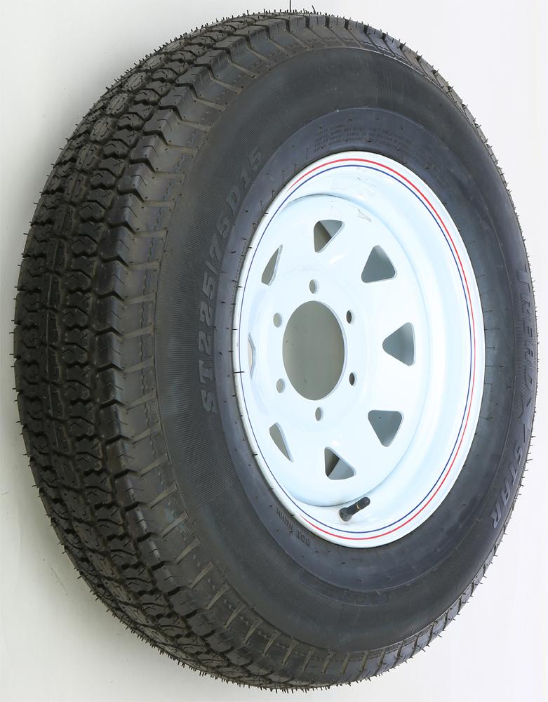 Trlr Tire-rim Assy White 15x6 6 On 5.5-h78-15 "d"