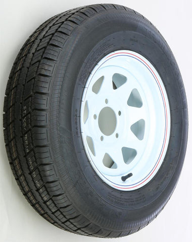 Trlr Tire-rim Assy White 14x6 5 On 4.5-205-75r14 "c"