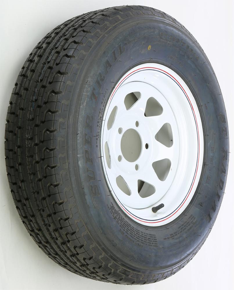 Trlr Tire-rim Assy White 14x6 5 On 4.5-215-75r14 "c"