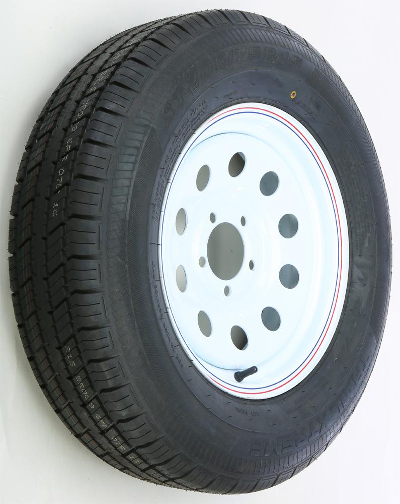 Trlr Tire-rim Assy White 15x5 5 On 4.5-205-75r15 "c"