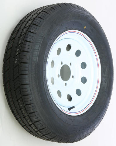 Trlr Tire-rim Assy White 15x5 5 On 4.5-205-75r15 "c"