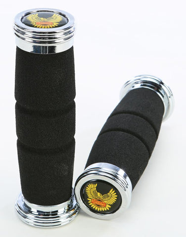 Roadhawk Grips Black W-chrome End Cap 7-8"x5.5"