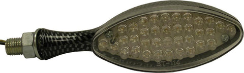 Large Oval 18 Led Marker Light S Black W-clear Lens
