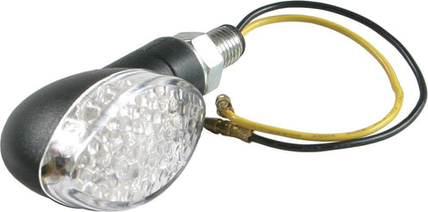 Mid Oval 8 Led Marker Lights B Lack W-amber Lens