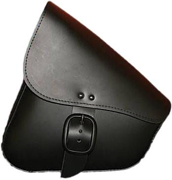 Leather Swingarm Bag Black W-matte Black Buckle