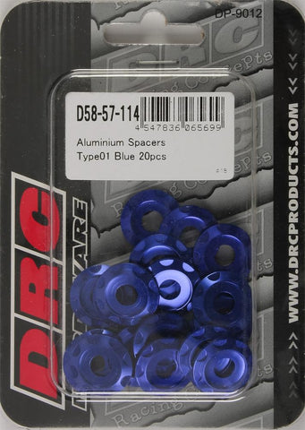 Aluminum Spacers Type 1 Blue M6x12mm 20-pk