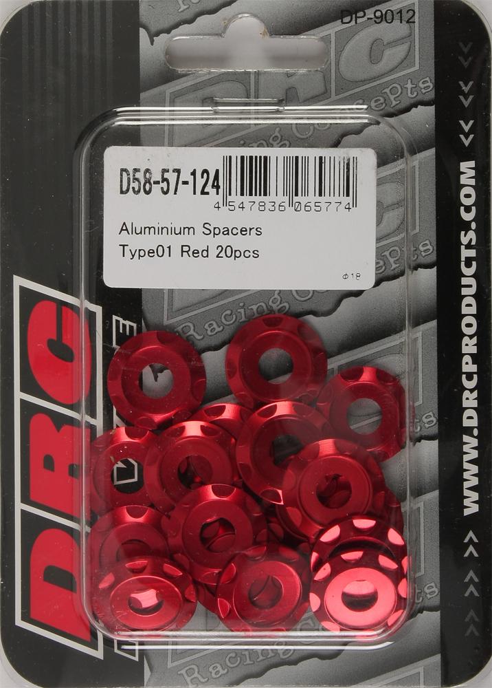 Aluminum Spacers Type 1 Red M6x12mm 20-pk