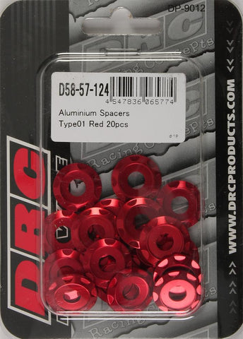 Aluminum Spacers Type 1 Red M6x12mm 20-pk