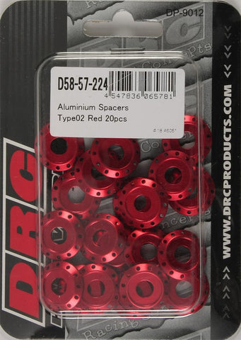 Aluminum Spacers Type 2 Red M6x12mm 20-pk