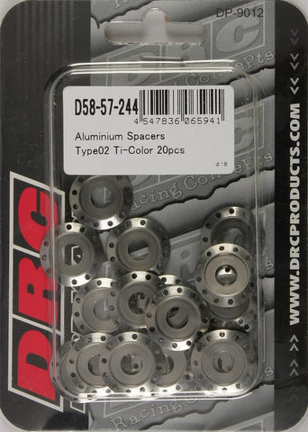 Aluminum Spacers Type 2 Titanium M6x12mm 20-pk