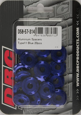 Aluminum Spacers Type 11 Blue M6x12mm 20-pk