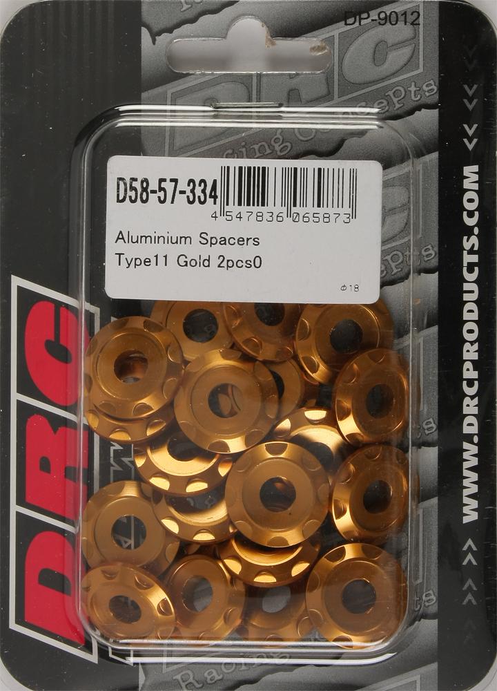 Aluminum Spacers Type 11 Gold M6x12mm 20-pk