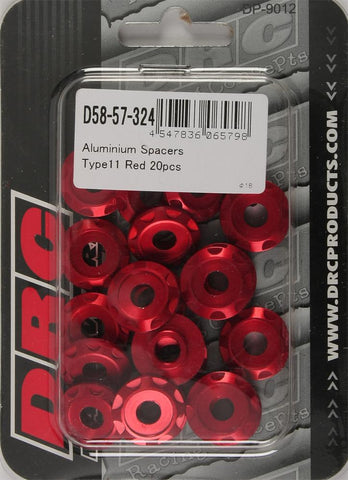 Aluminum Spacers Type 11 Red M6x12mm 20-pk