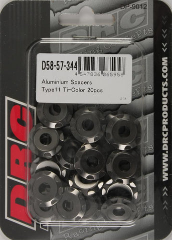 Aluminum Spacers Type 11 Titanium M6x12mm 20-pk
