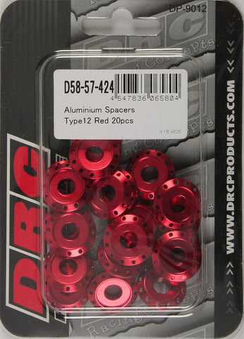 Aluminum Spacers Type 12 Red M6x12mm 20-pk