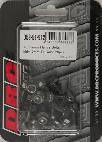 Aluminum Flange Bolts Titanium M6x12mm 20-pk
