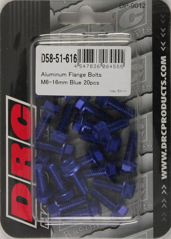 Aluminum Flange Bolts Blue M6x16mm 20-pk