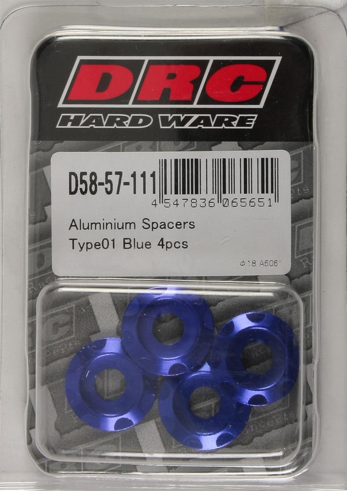Aluminum Spacers Type 1 Blue M6x12mm 4-pk