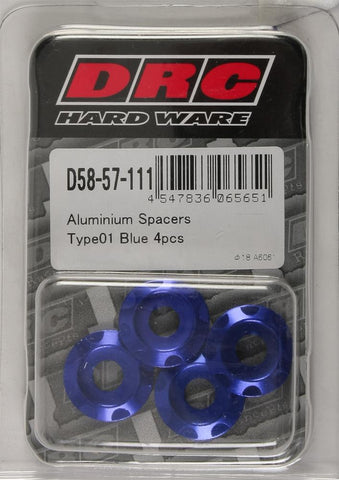 Aluminum Spacers Type 1 Blue M6x12mm 4-pk