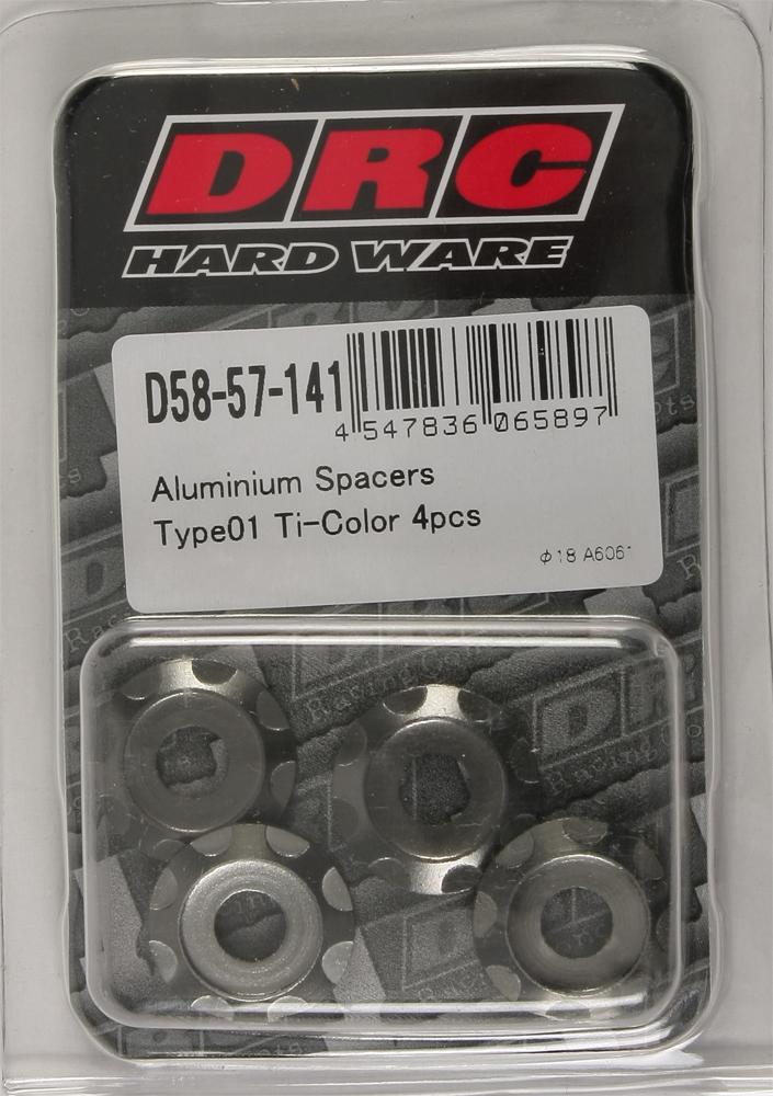 Aluminum Spacers Type 1 Titanium M6x12mm 4-pk