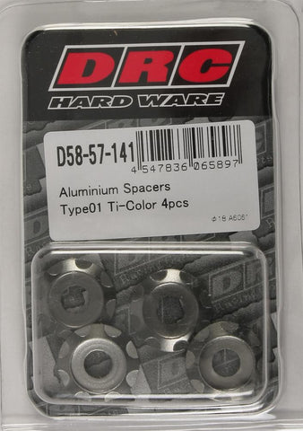 Aluminum Spacers Type 1 Titanium M6x12mm 4-pk
