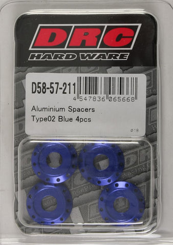 Aluminum Spacers Type 2 Blue M6x12mm 4-pk