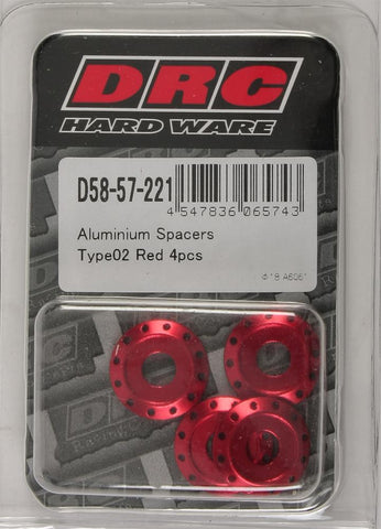 Aluminum Spacers Type 2 Red M6x12mm 4-pk