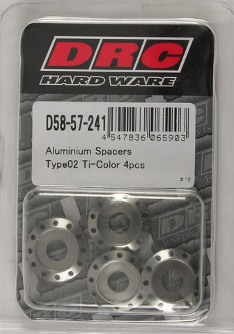 Aluminum Spacers Type 2 Titanium M6x12mm 4-pk