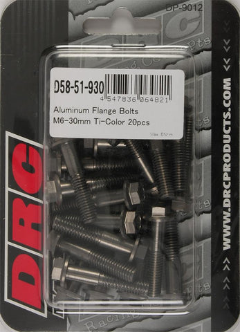 Aluminum Flange Bolts Titanium M6x30mm 20-pk