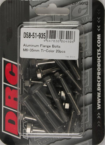Aluminum Flange Bolts Titanium M6x35mm 20-pk