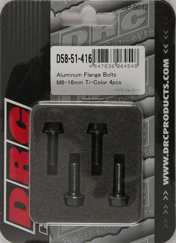 Aluminum Flange Bolts Titanium M6x16mm 4-pk