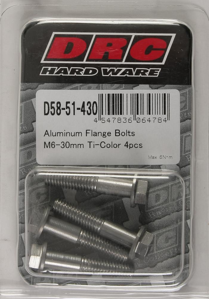 Aluminum Flange Bolts Titanium M6x30mm 4-pk