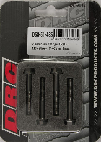 Aluminum Flange Bolts Titanium M6x35mm 4-pk