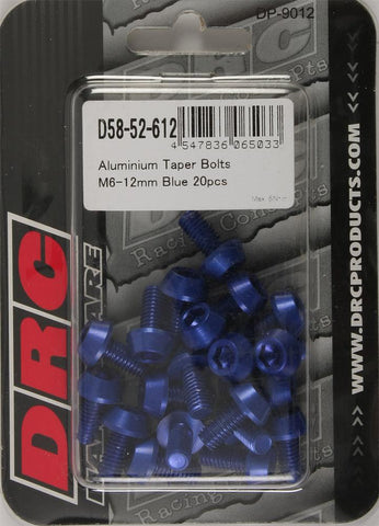 Aluminum Taper Bolts Blue M6x12mm 20-pk